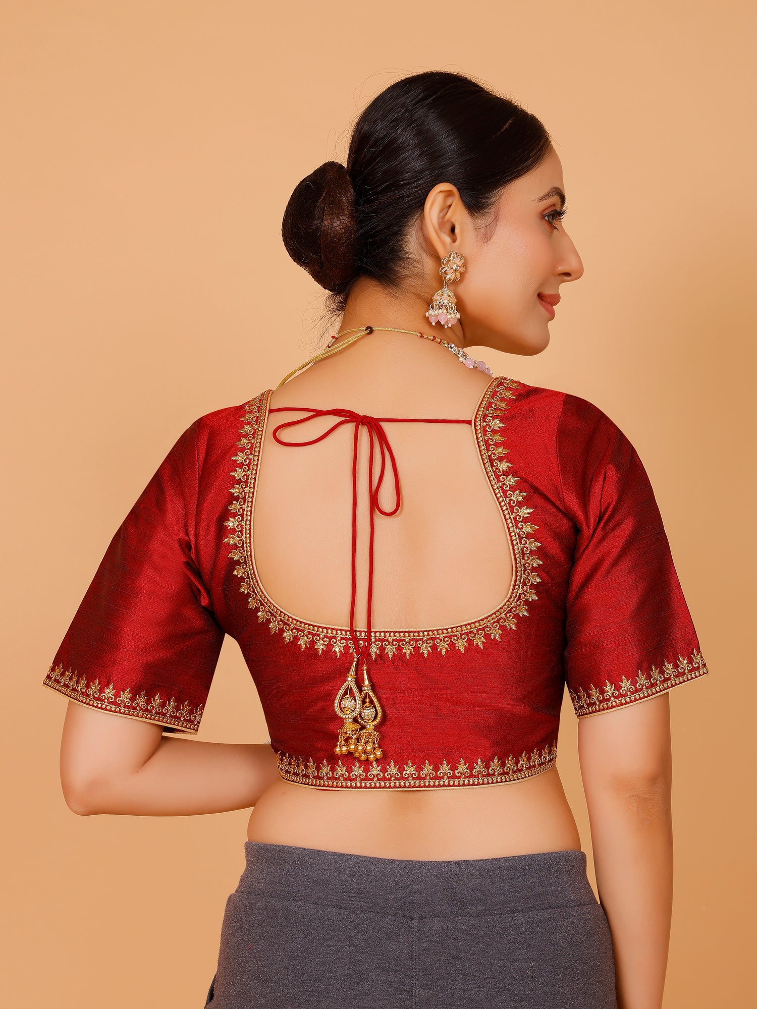 Silk Zari Work Blouse - Roop Darshan