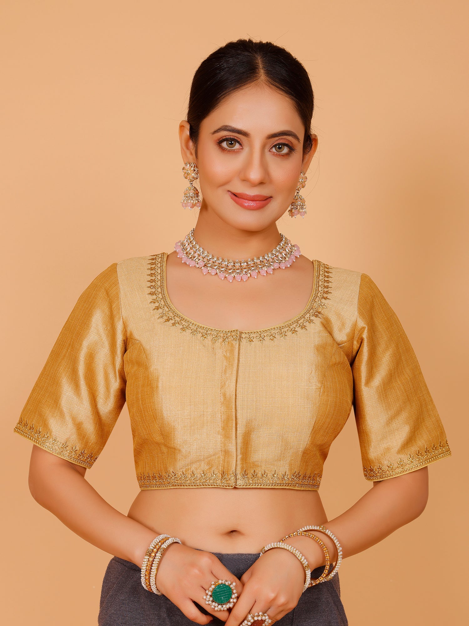 Silk Zari Work Blouse - Roop Darshan
