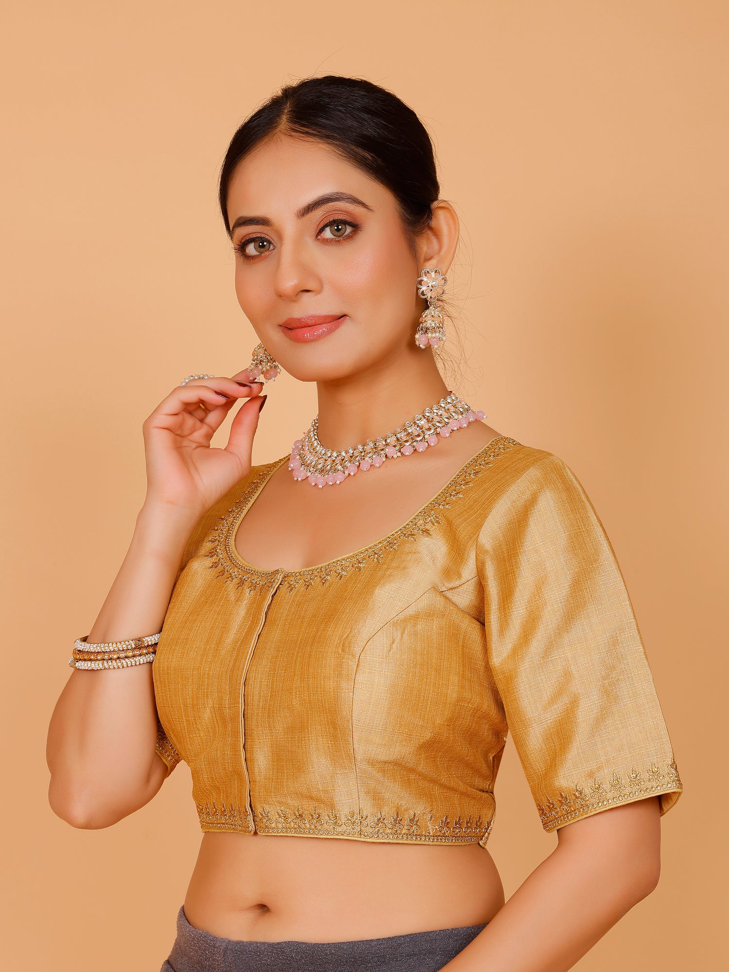 Silk Zari Work Blouse - Roop Darshan