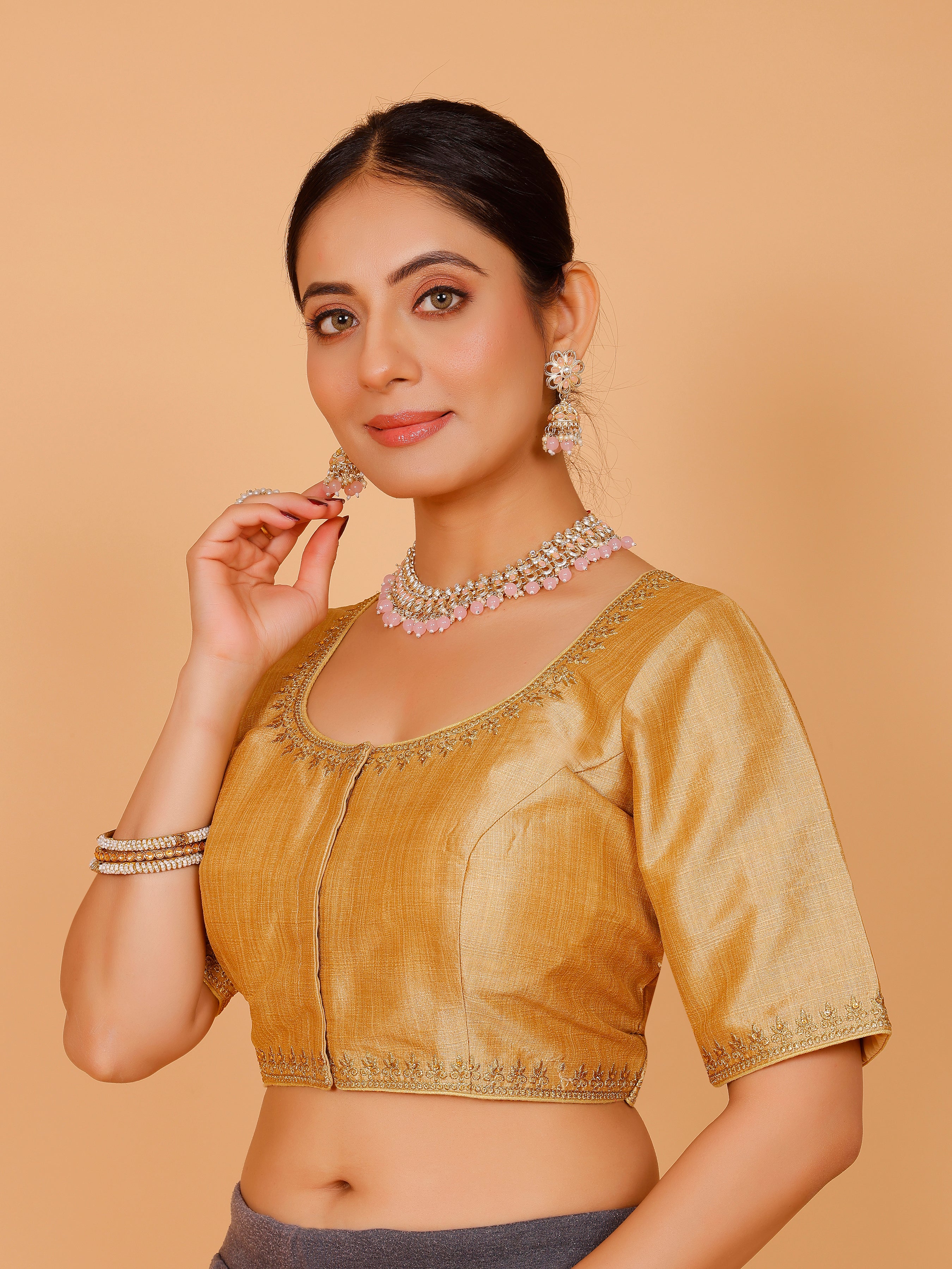 Silk Zari Work Blouse - Roop Darshan