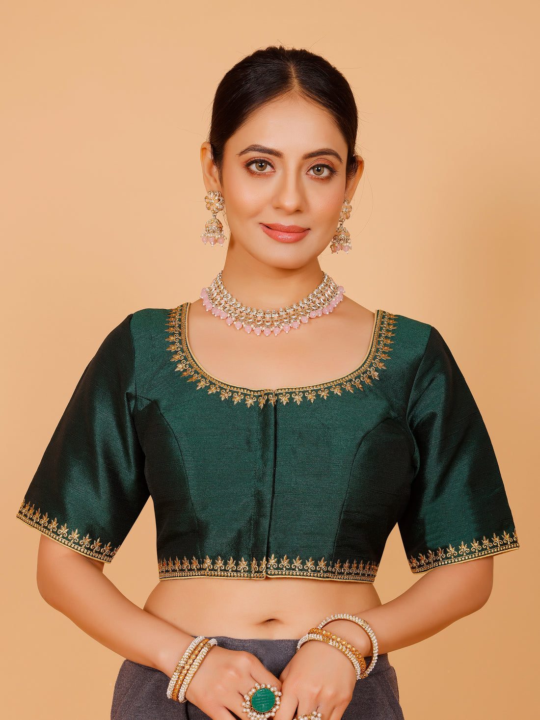 Silk Zari Work Blouse - Roop Darshan