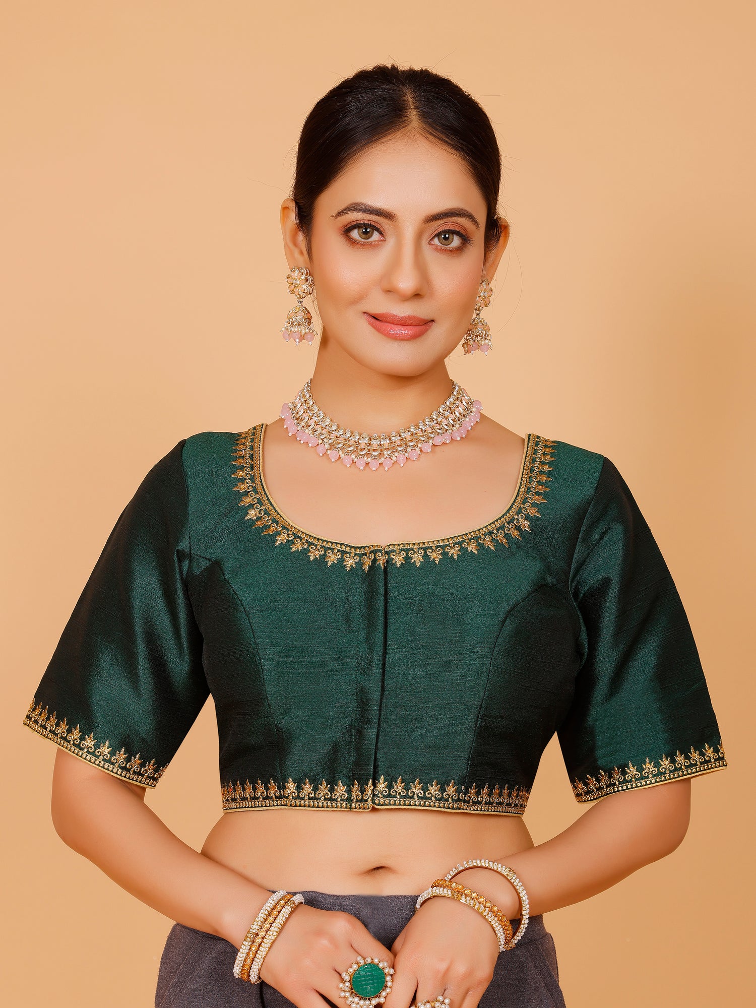 Silk Zari Work Blouse - Roop Darshan