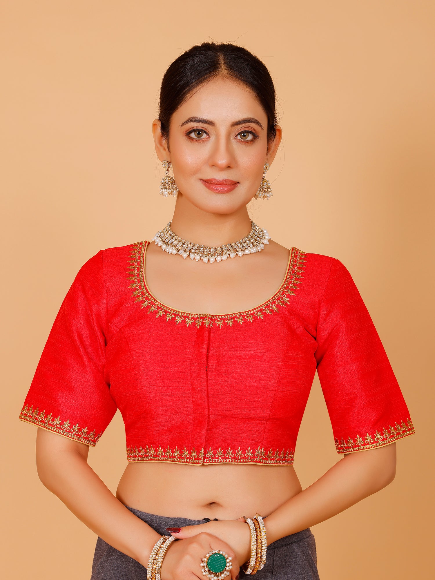 Silk Zari Work Blouse - Roop Darshan