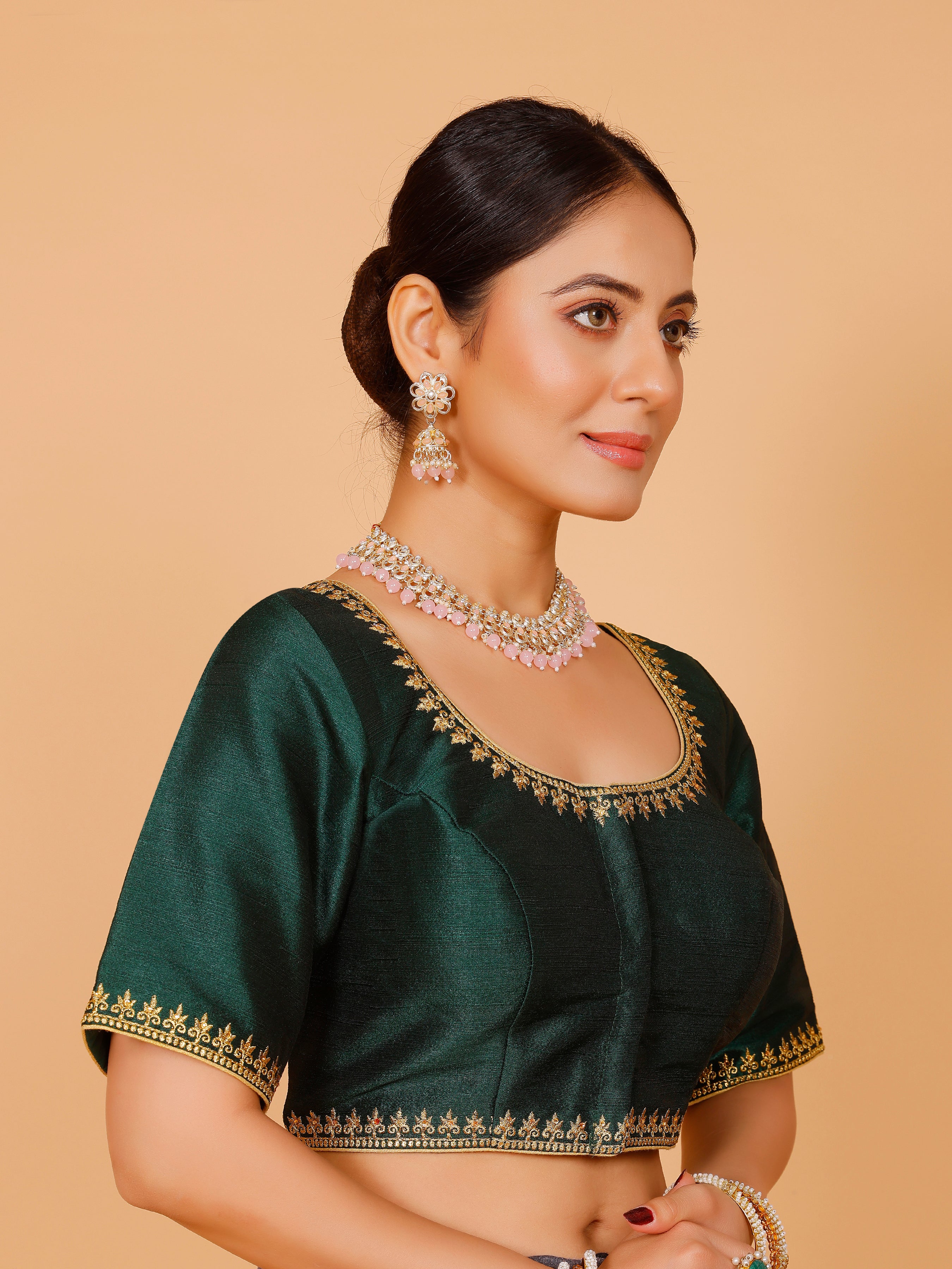 Silk Zari Work Blouse - Roop Darshan