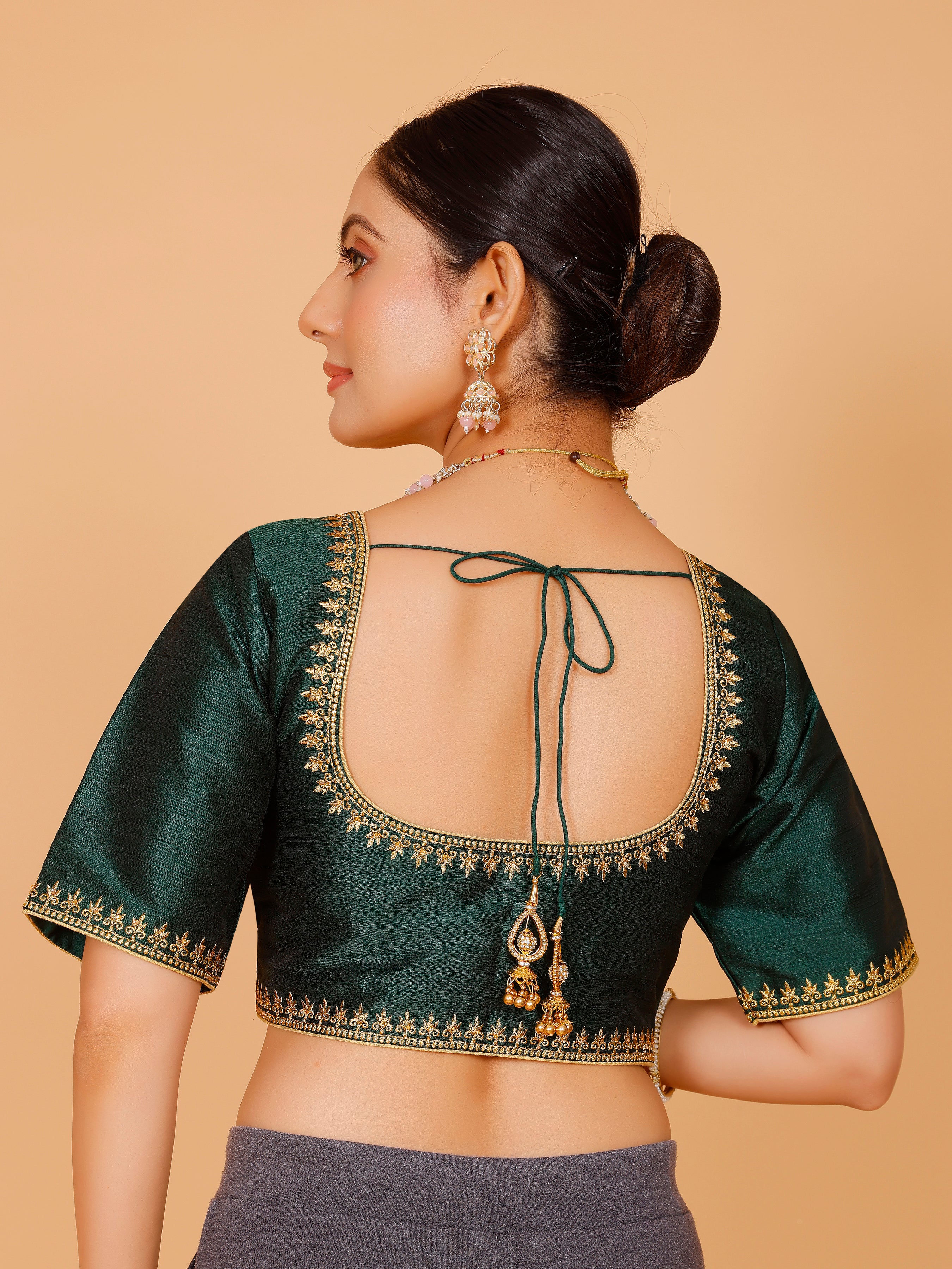 Silk Zari Work Blouse - Roop Darshan