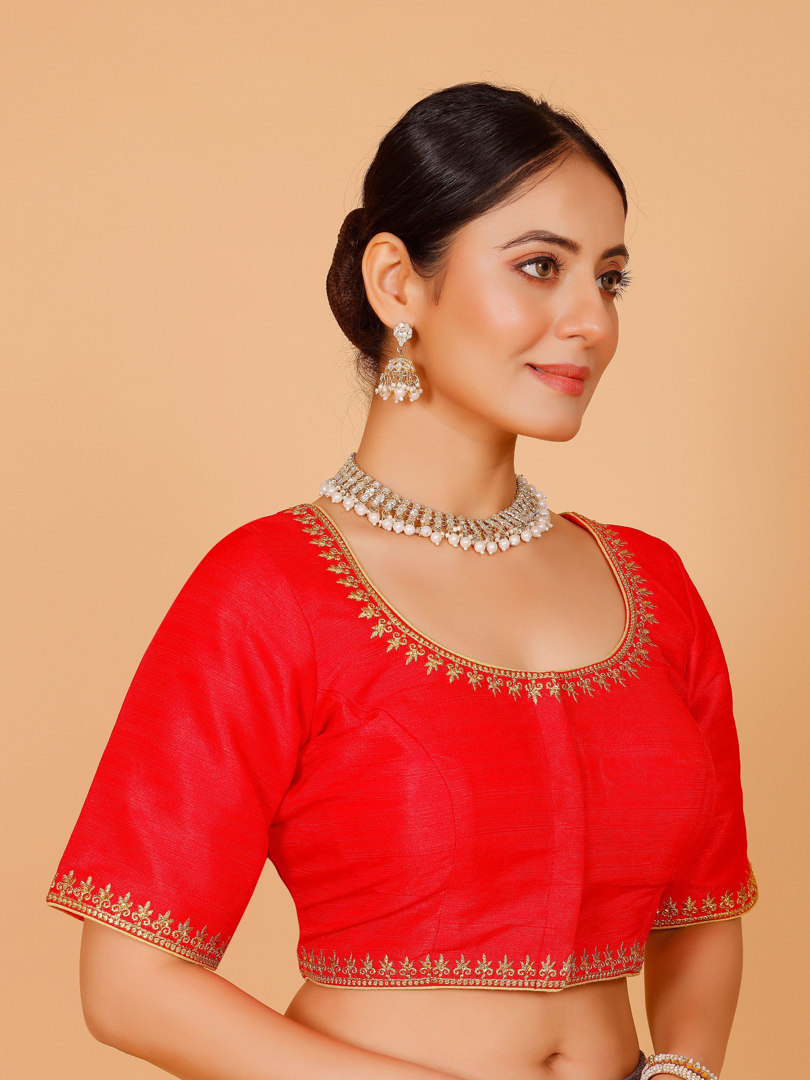 Silk Zari Work Blouse - Roop Darshan
