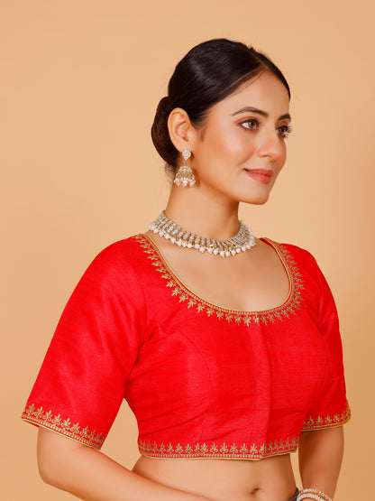 Silk Zari Work Blouse - Roop Darshan