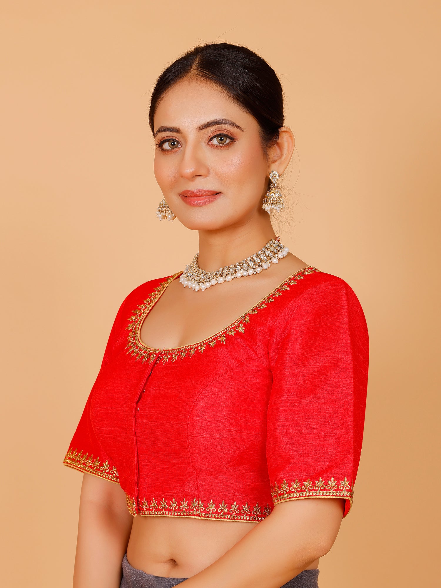 Silk Zari Work Blouse - Roop Darshan