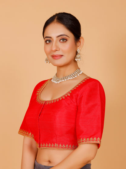 Silk Zari Work Blouse - Roop Darshan
