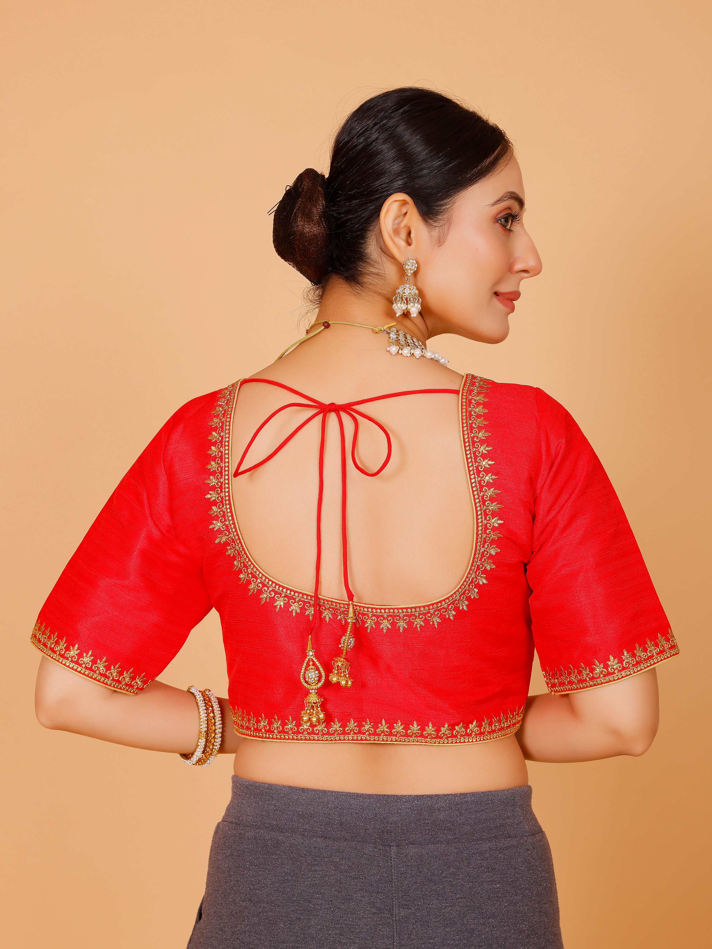 Silk Zari Work Blouse - Roop Darshan