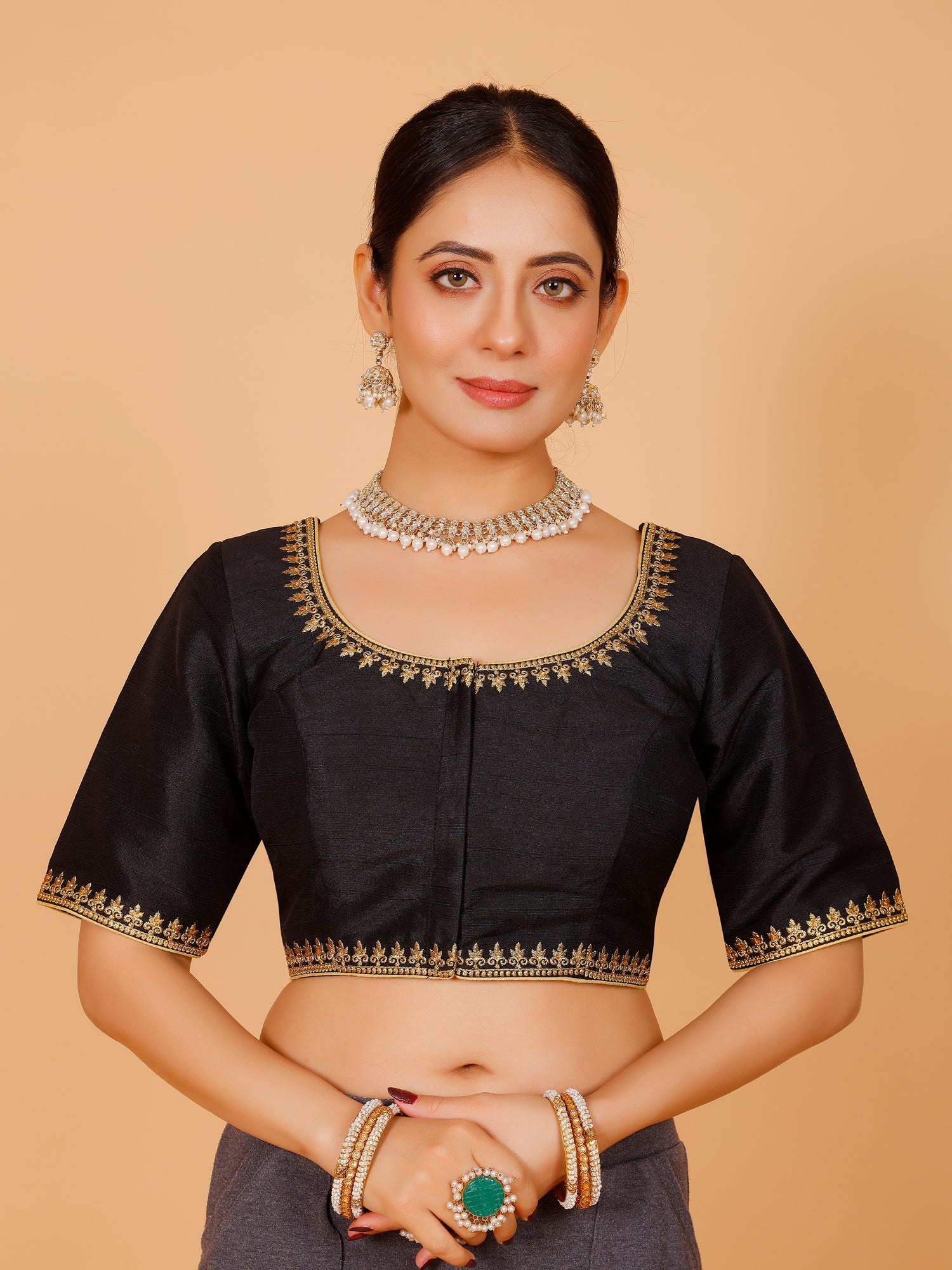 Silk Zari Work Blouse - Roop Darshan