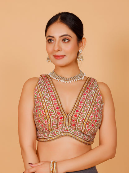 Georgette Zari Work Blouse - Roop Darshan