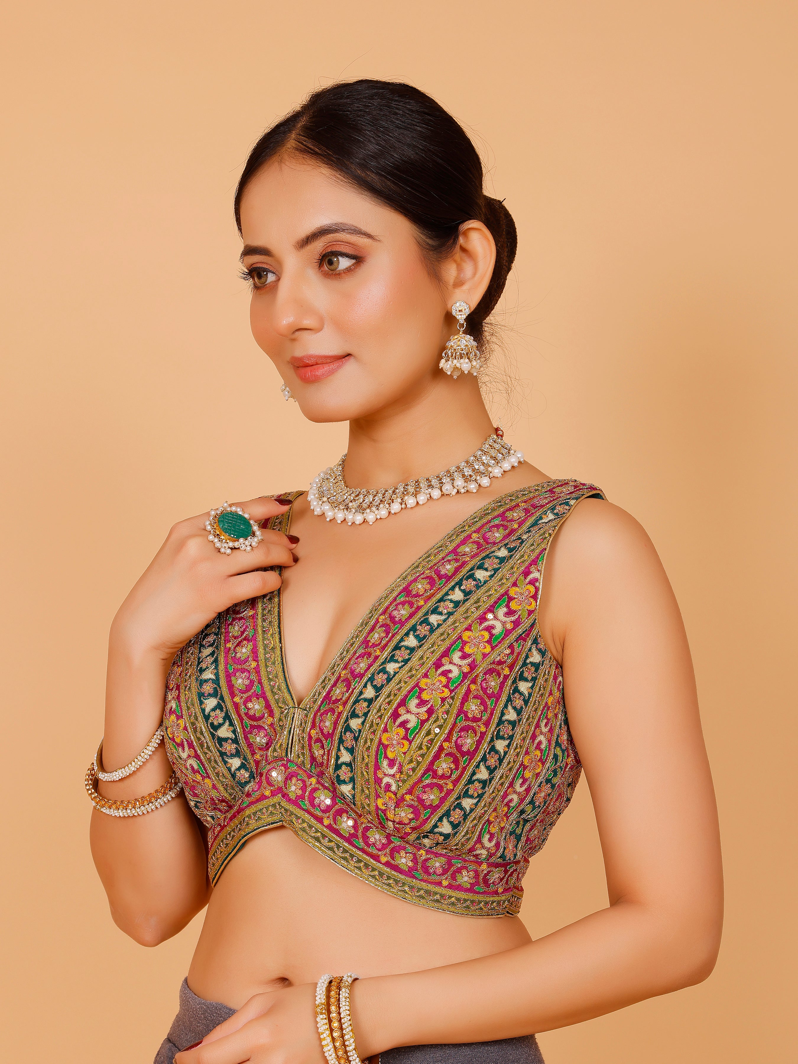 Georgette Zari Work Blouse - Roop Darshan