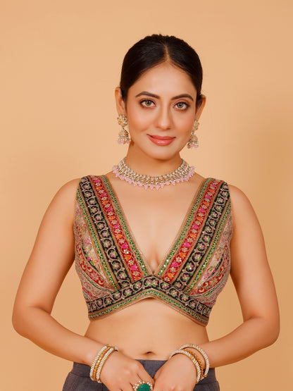 Georgette Zari Work Blouse - Roop Darshan