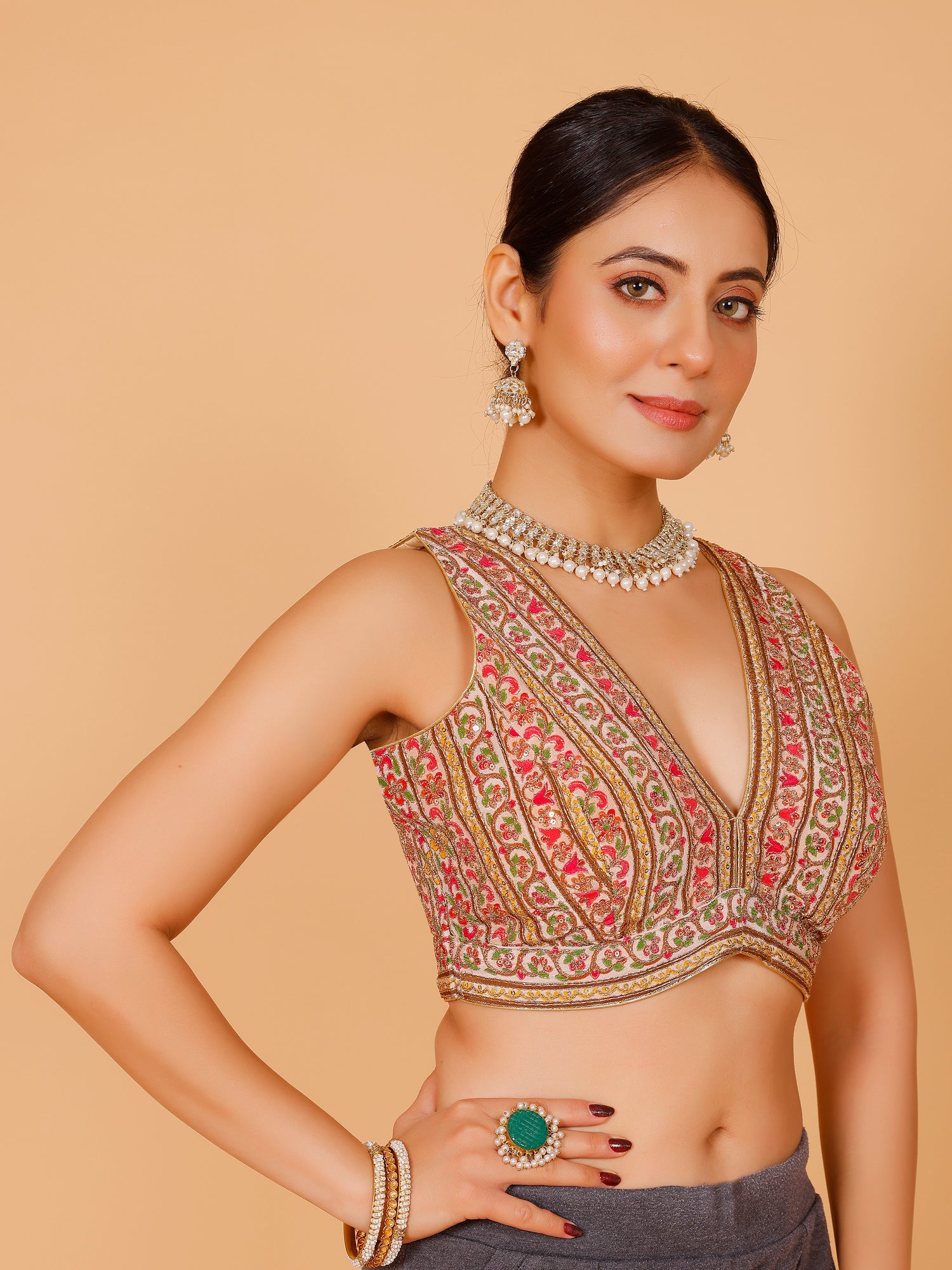 Georgette Zari Work Blouse - Roop Darshan