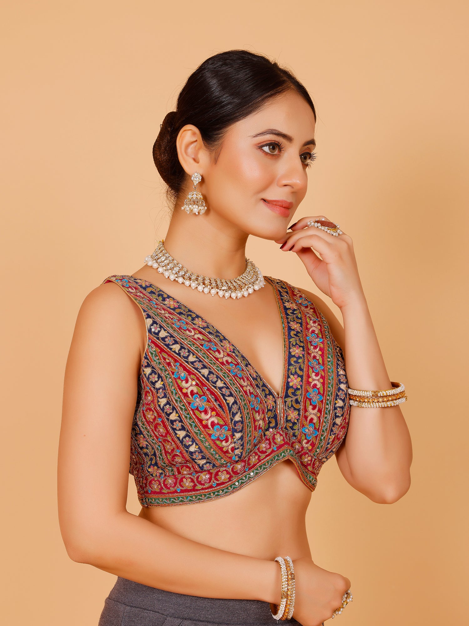 Georgette Zari Work Blouse - Roop Darshan
