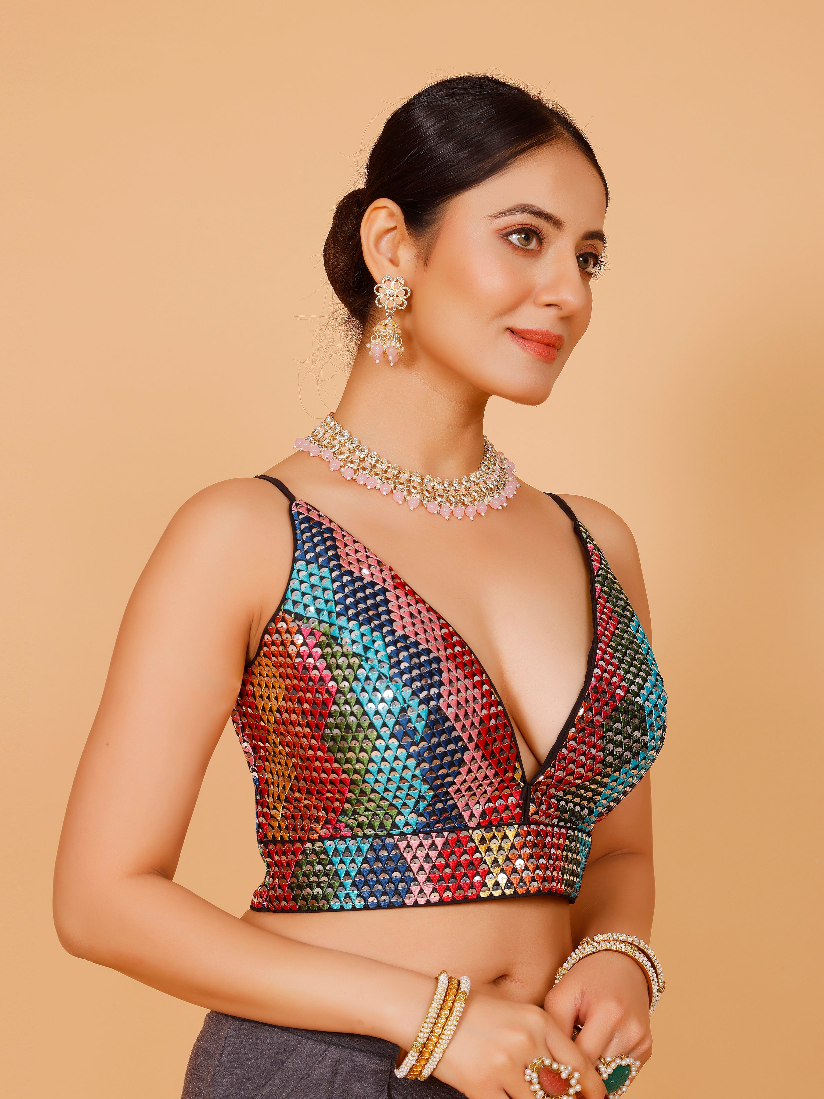 Ladies Georgette Sequin Work Blouse