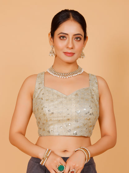 Silk Sequin Tiki Work Blouse - Roop Darshan