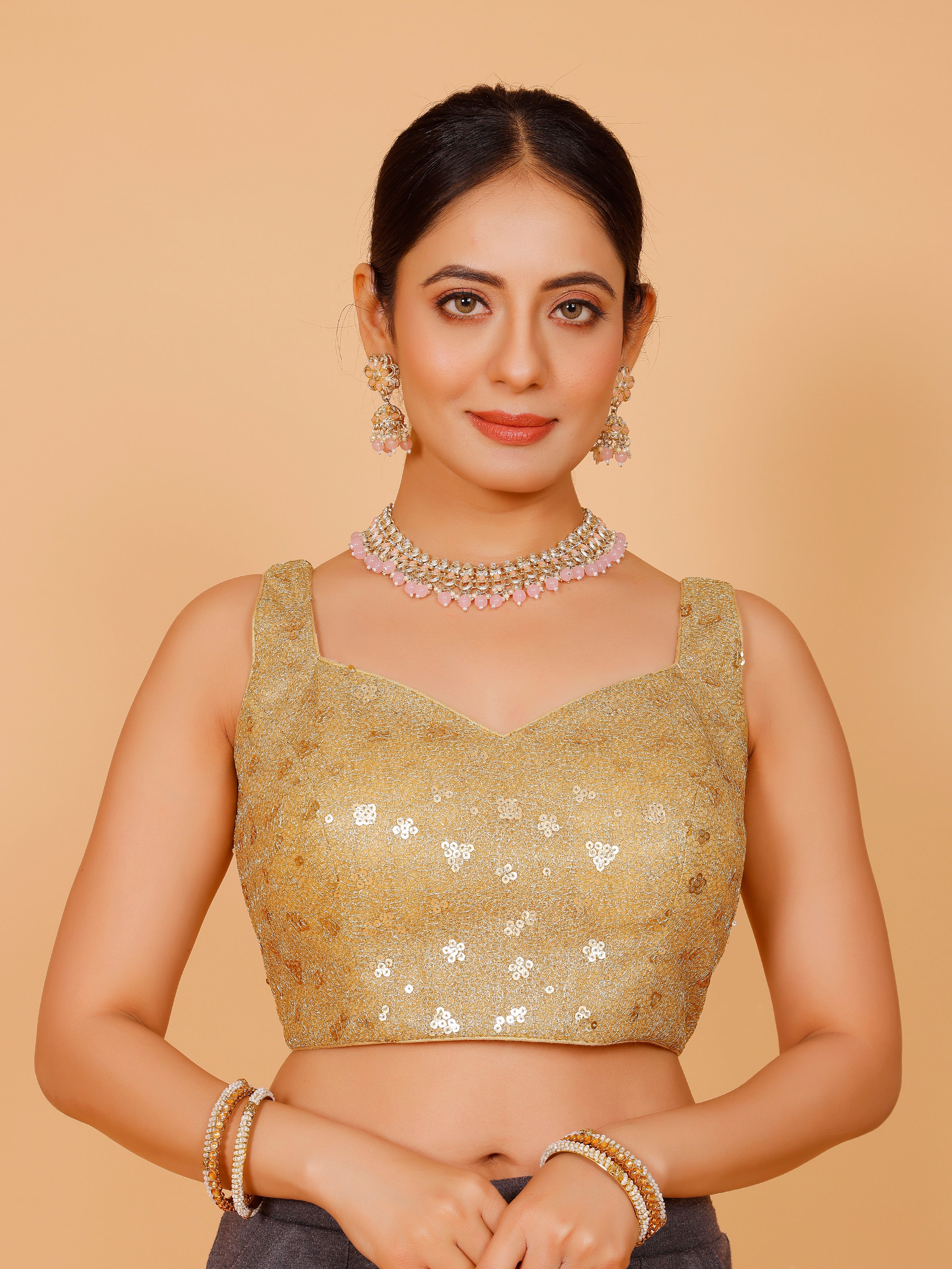 Silk Sequin Tiki Work Blouse - Roop Darshan