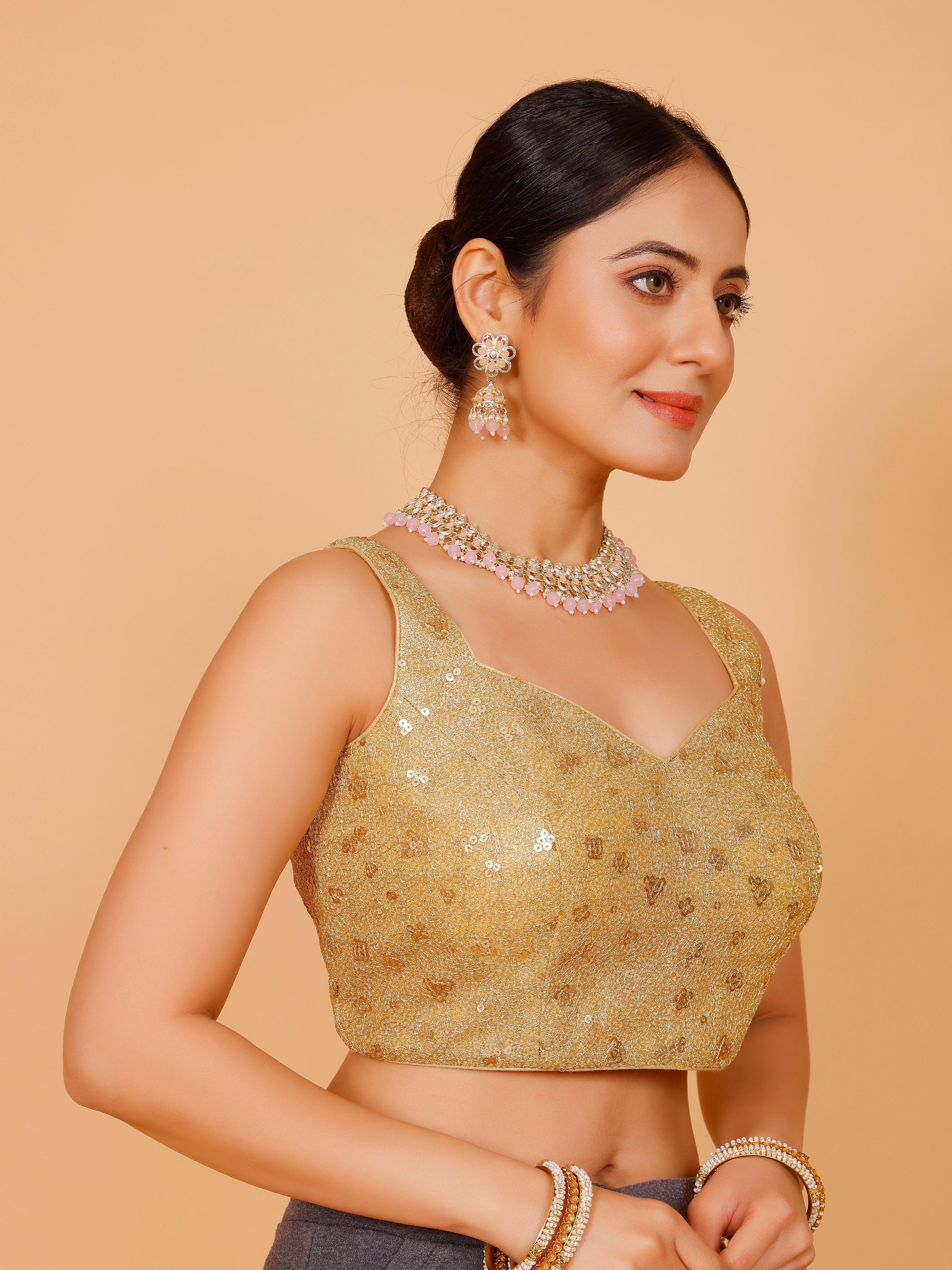 Silk Sequin Tiki Work Blouse - Roop Darshan