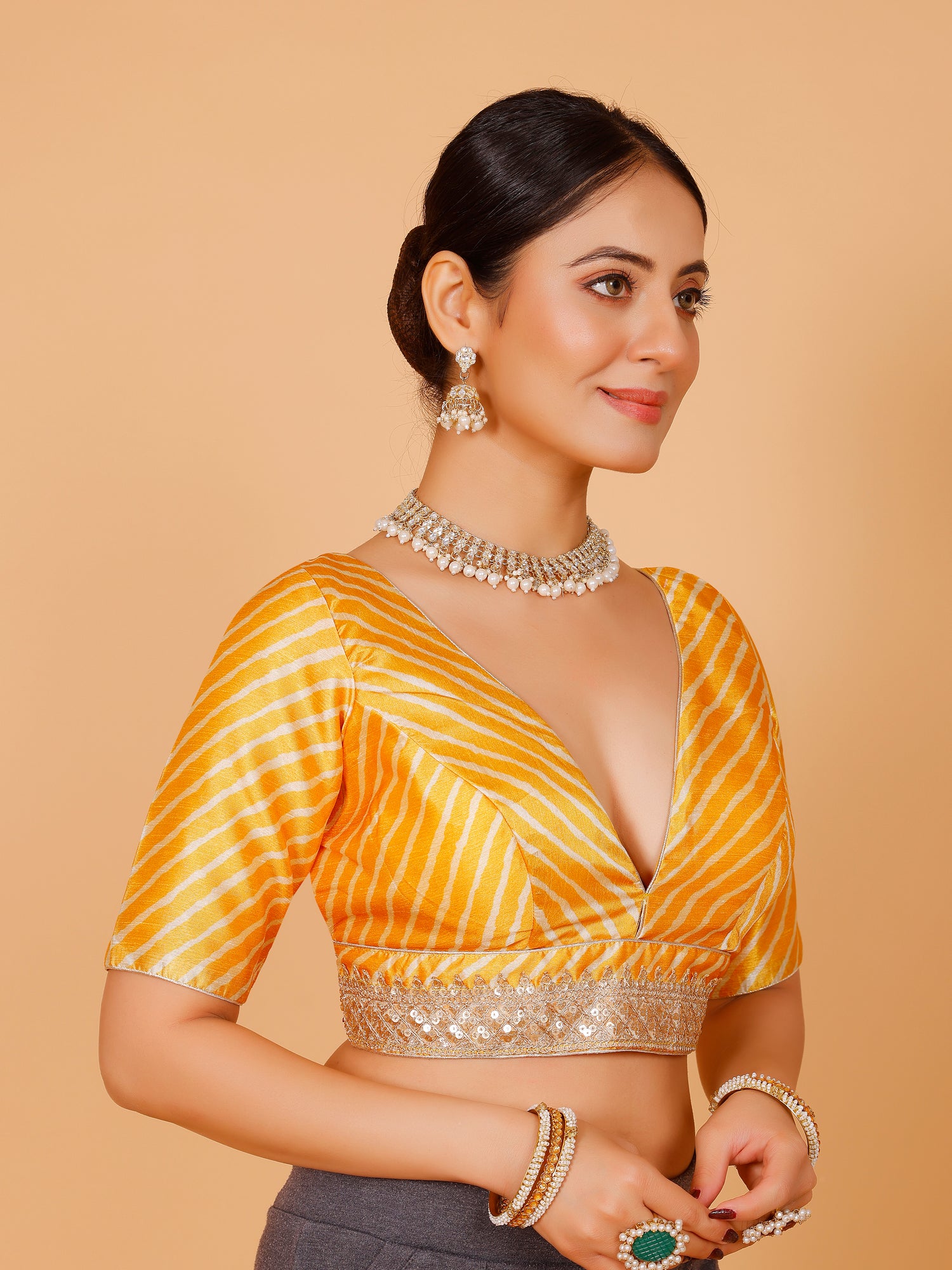 Silk Zari Tiki Work Blouse - Roop Darshan