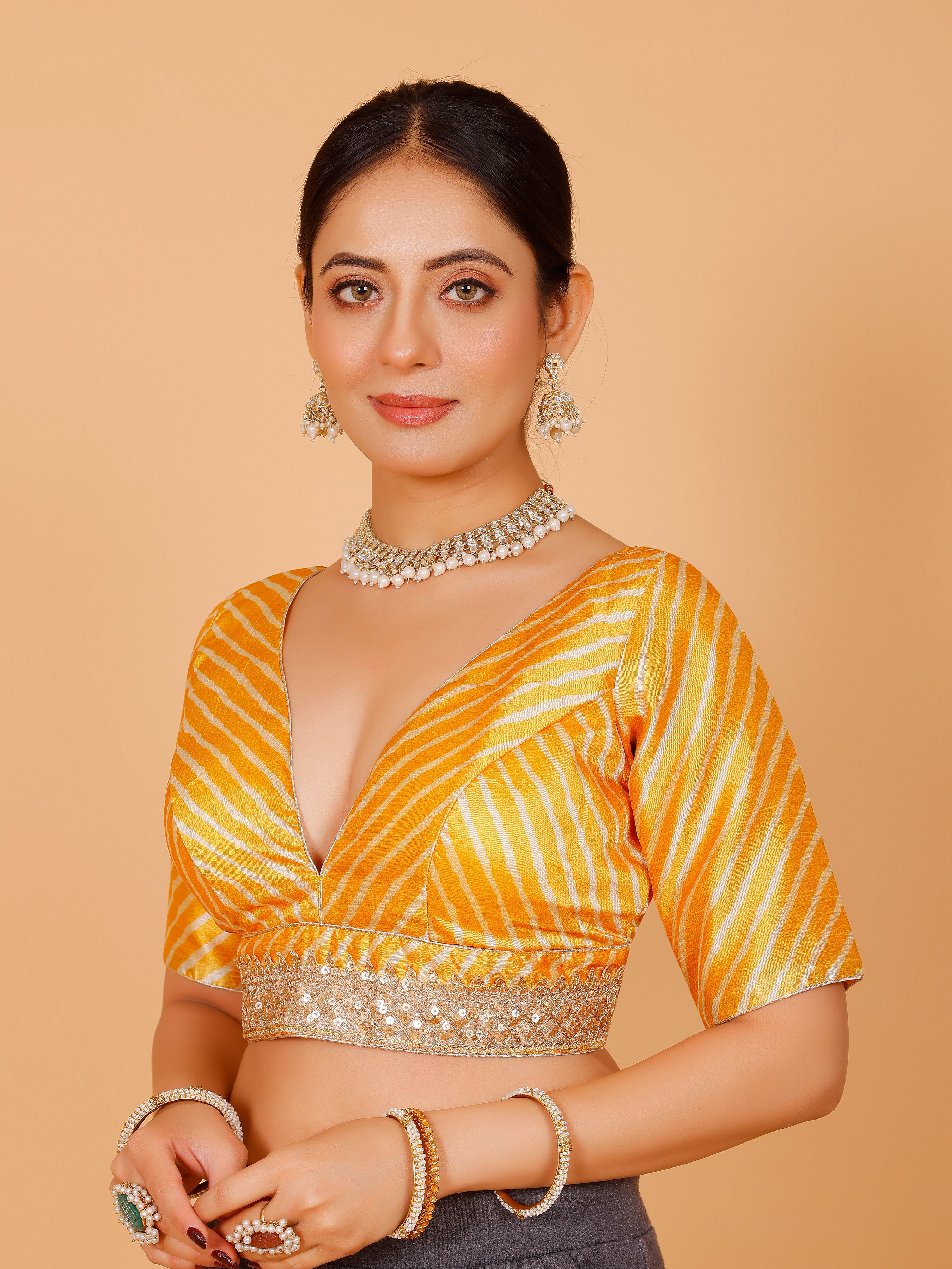 Silk Zari Tiki Work Blouse - Roop Darshan