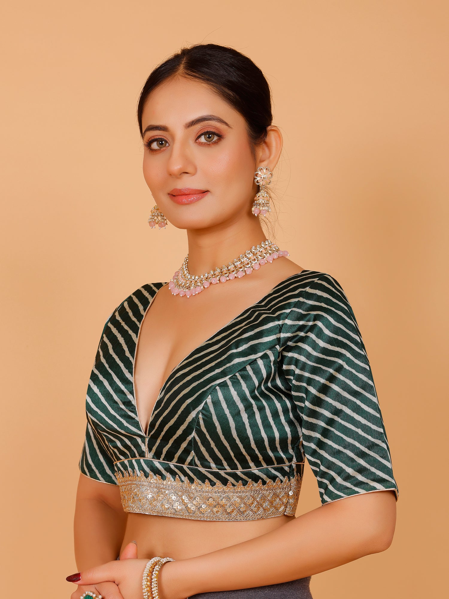 Silk Zari Tiki Work Blouse - Roop Darshan