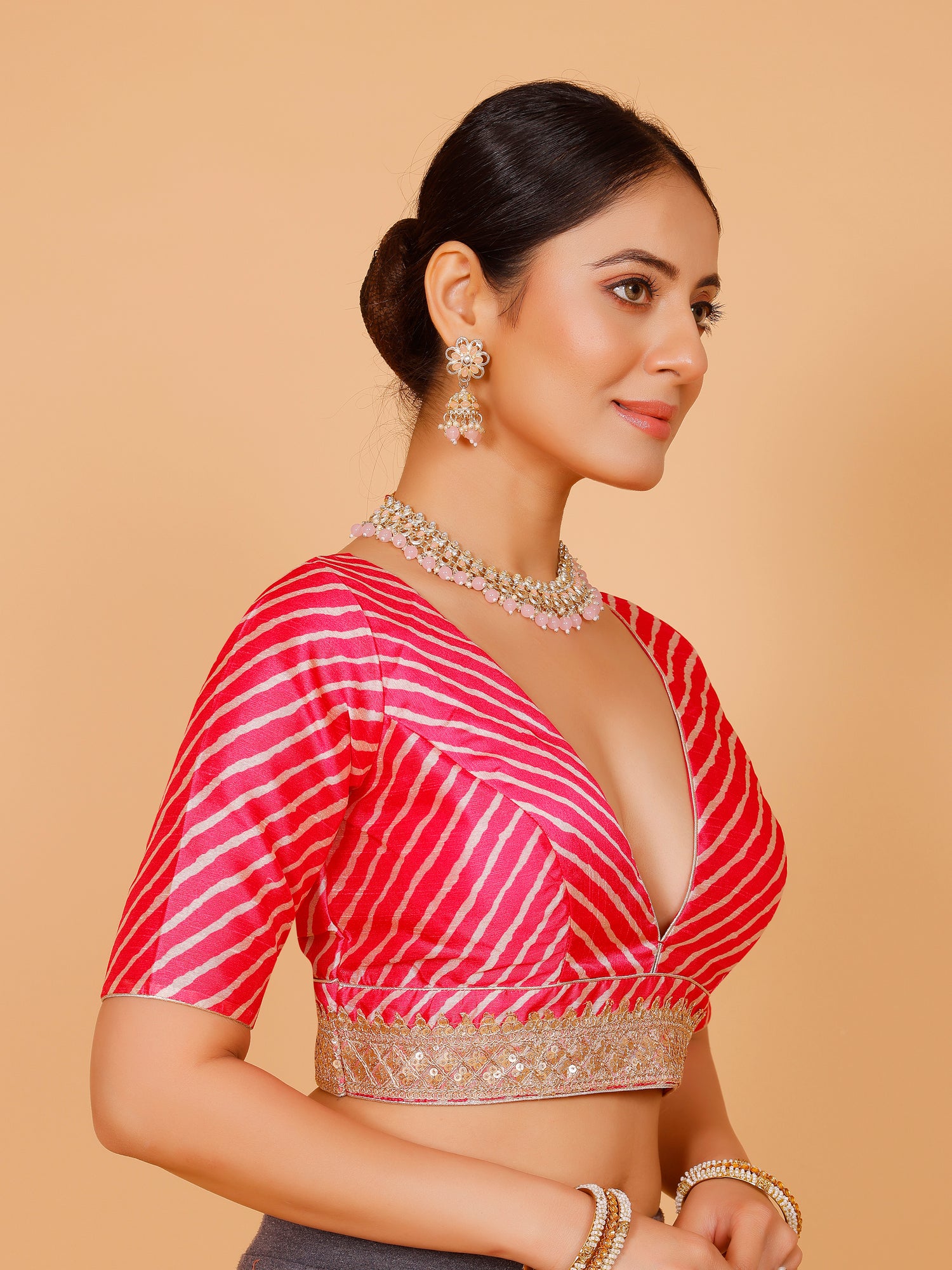 Silk Zari Tiki Work Blouse - Roop Darshan