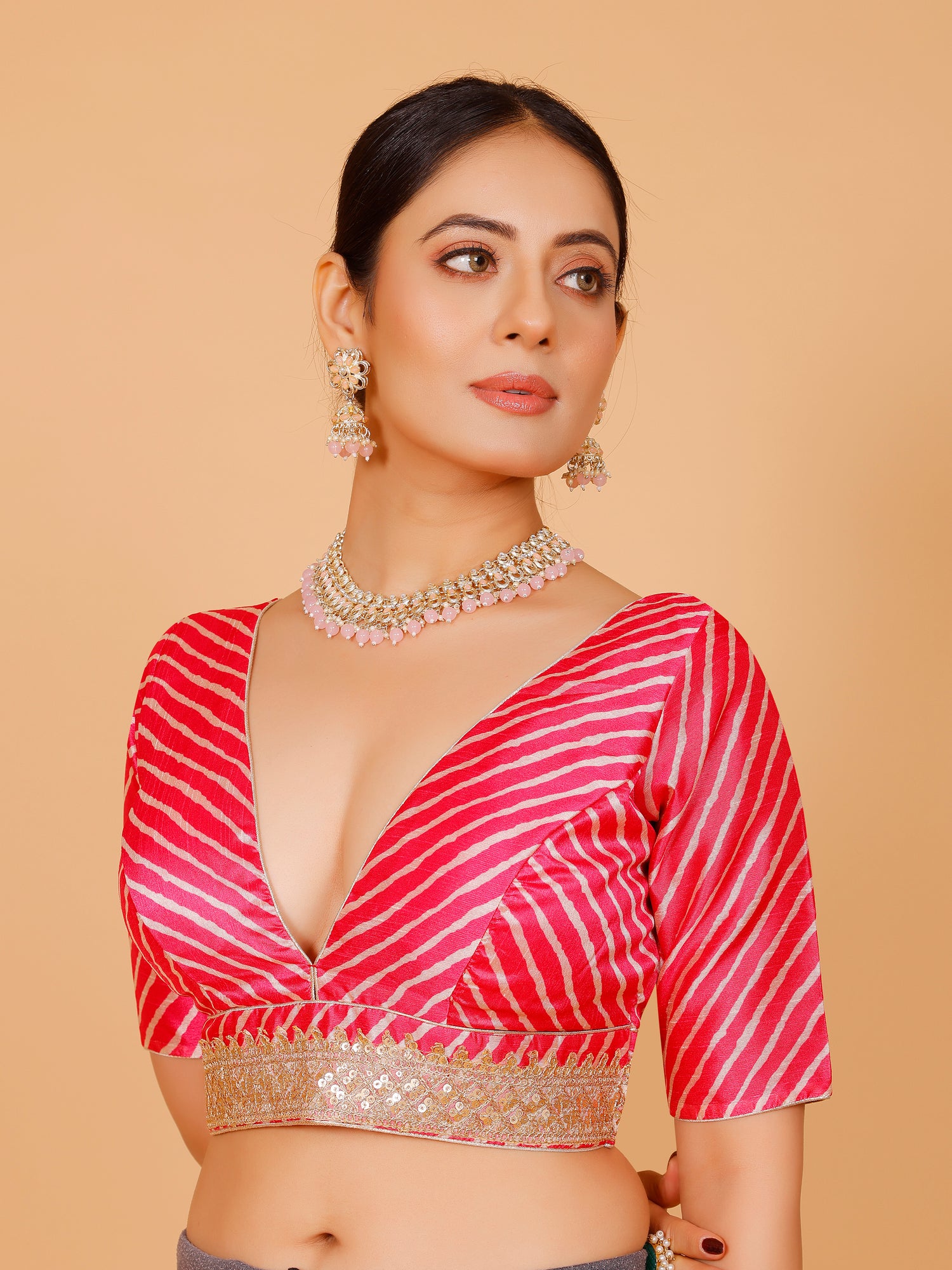 Silk Zari Tiki Work Blouse - Roop Darshan