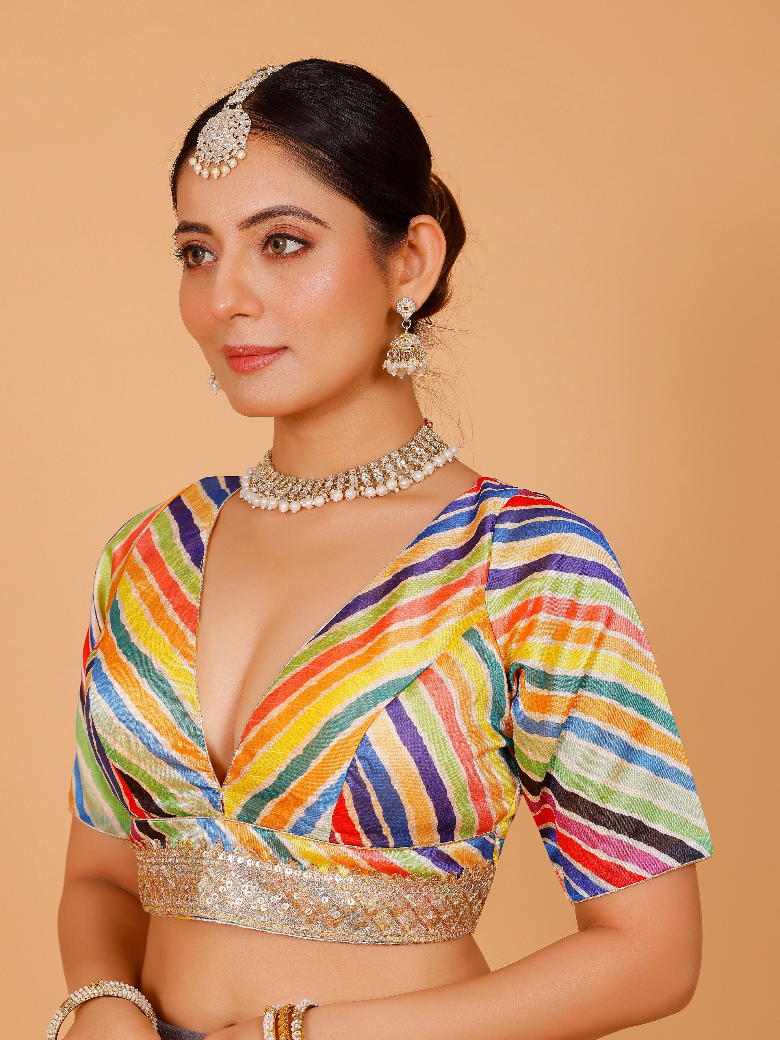 Silk Zari Tiki Work Blouse - Roop Darshan