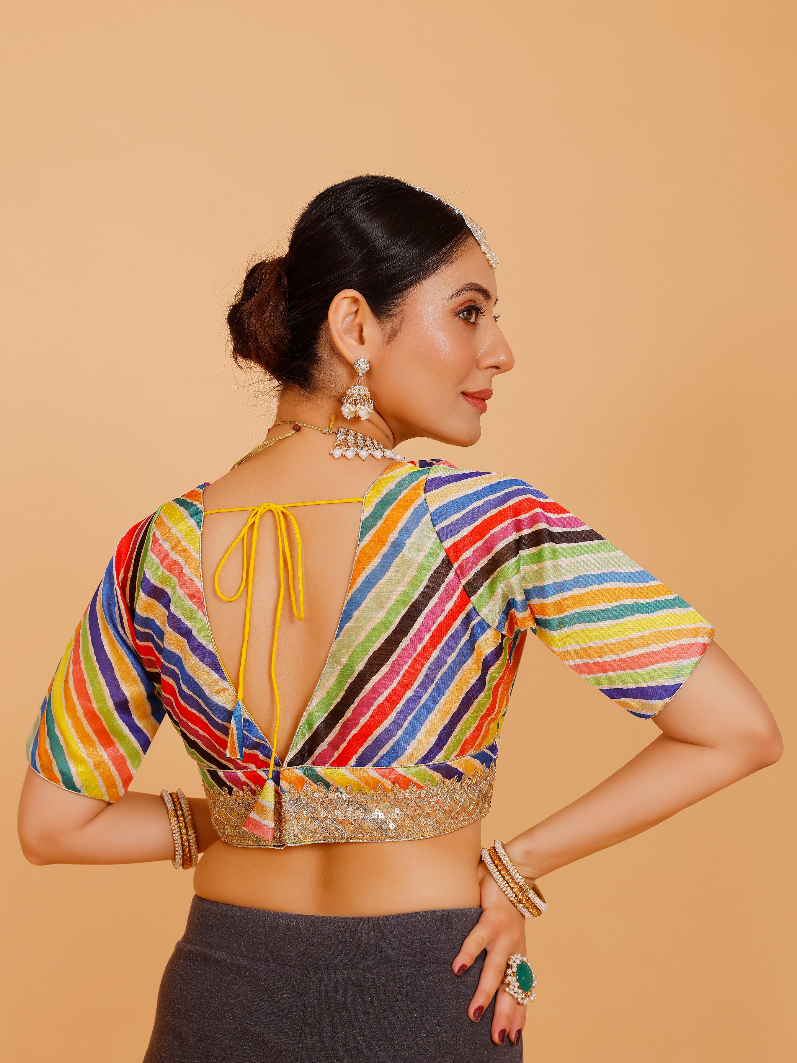 Silk Zari Tiki Work Blouse - Roop Darshan
