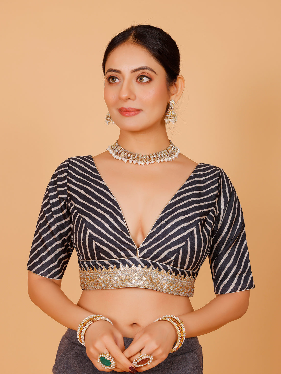 Silk Zari Tiki Work Blouse - Roop Darshan
