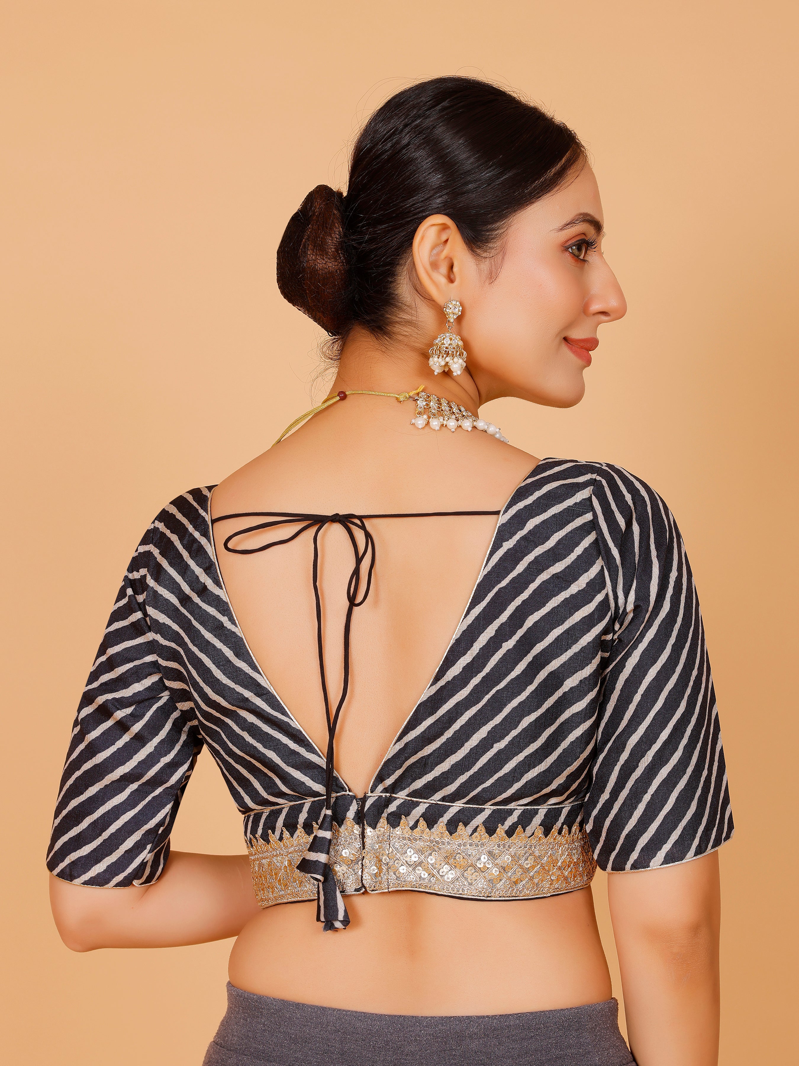 Silk Zari Tiki Work Blouse - Roop Darshan