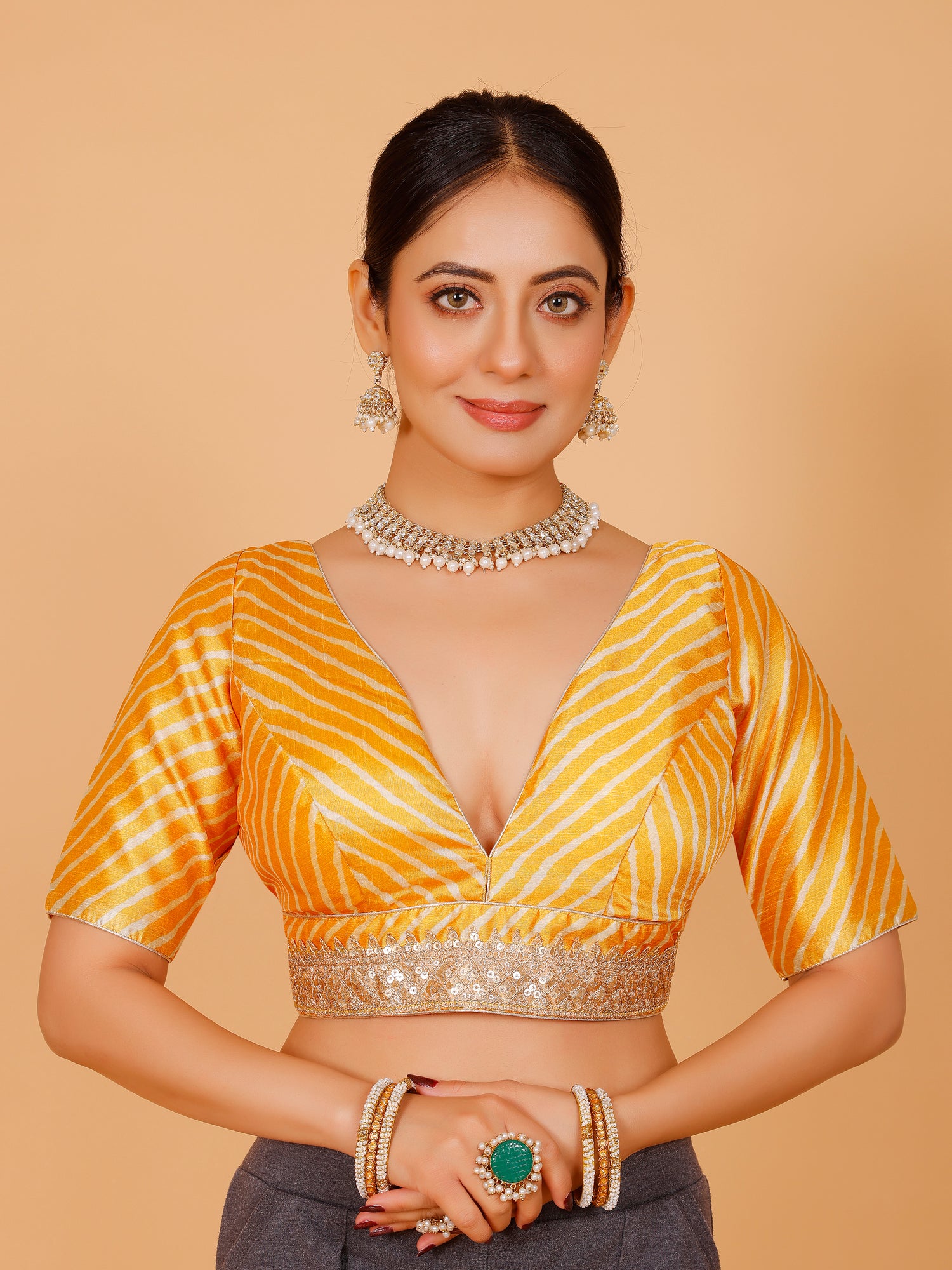 Silk Zari Tiki Work Blouse - Roop Darshan