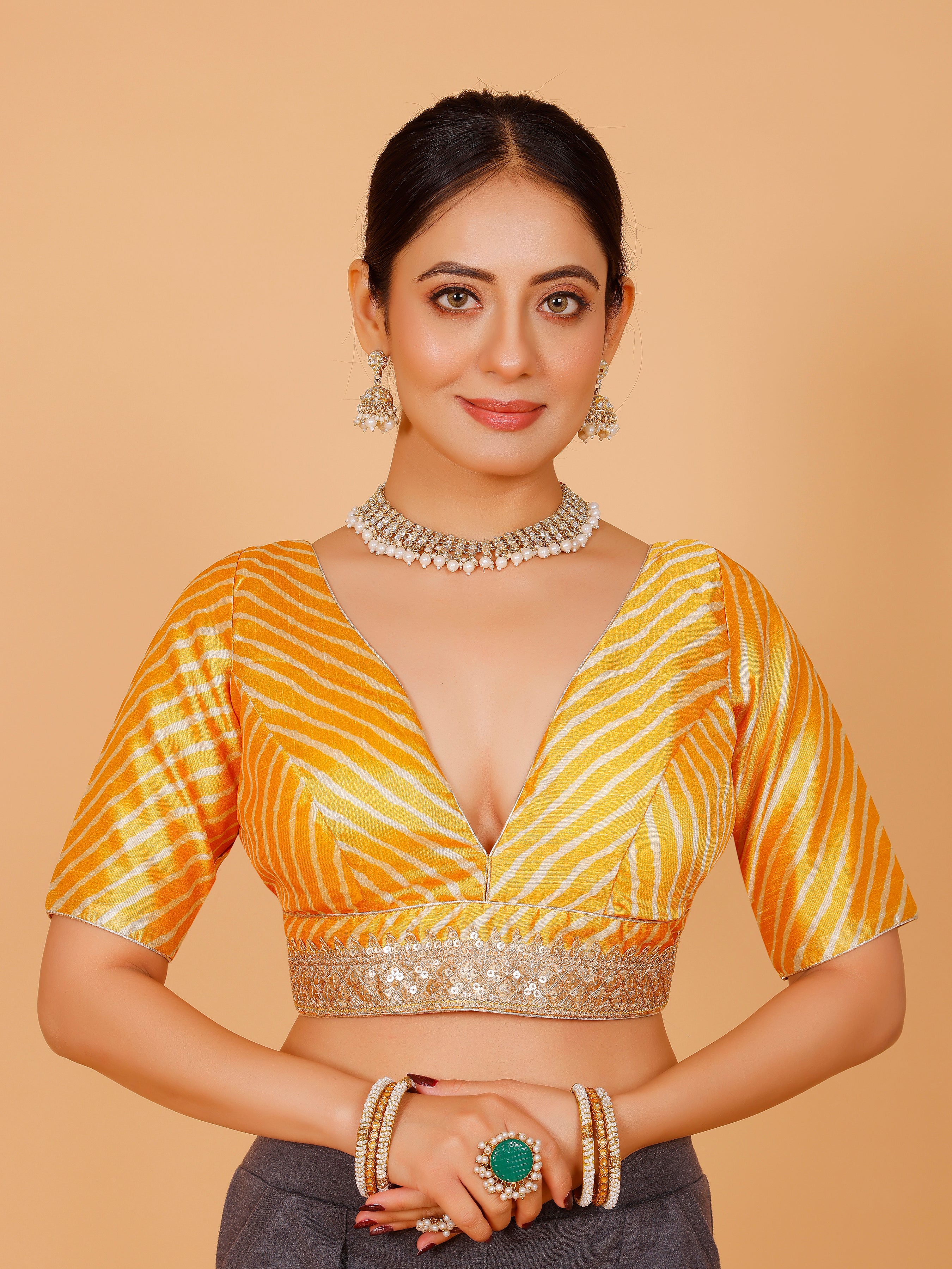 Silk Zari Tiki Work Blouse - Roop Darshan