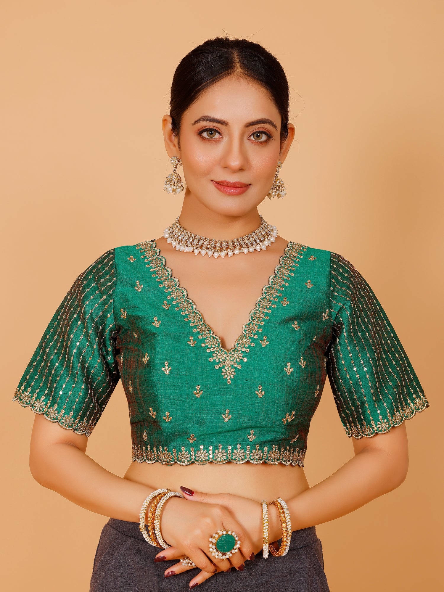Silk Zari Work Blouse - Roop Darshan