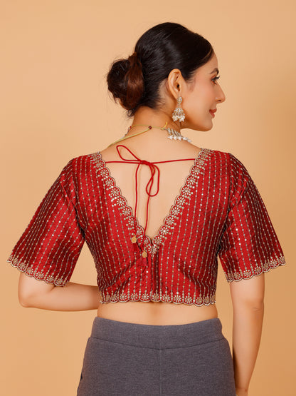 Silk Zari Work Blouse - Roop Darshan