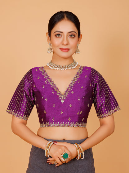 Silk Zari Work Blouse - Roop Darshan