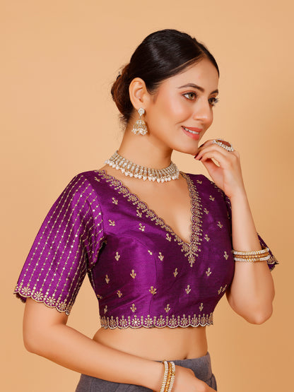 Silk Zari Work Blouse - Roop Darshan