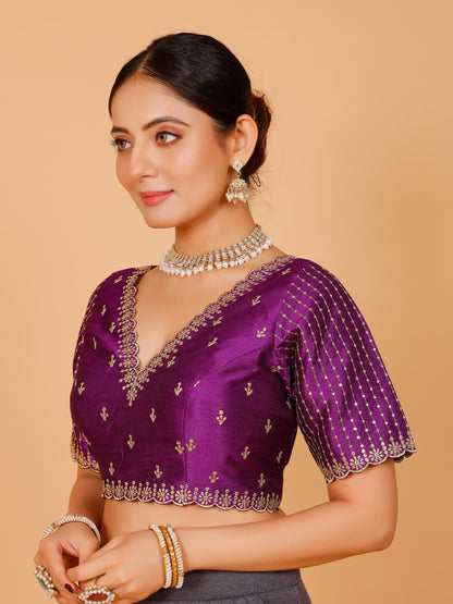 Silk Zari Work Blouse - Roop Darshan