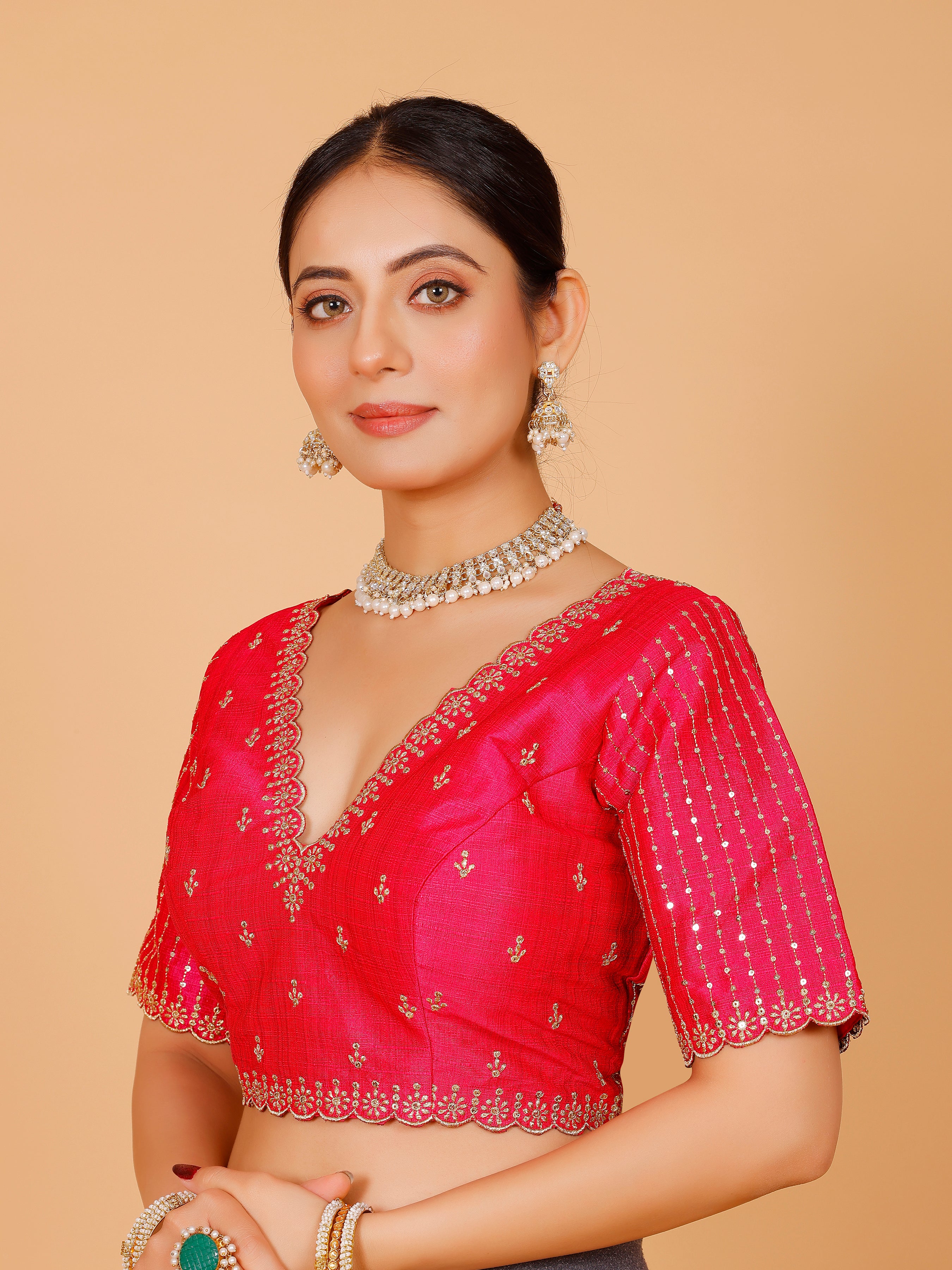 Silk Zari Work Blouse - Roop Darshan