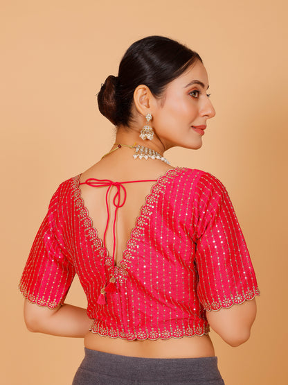Silk Zari Work Blouse - Roop Darshan