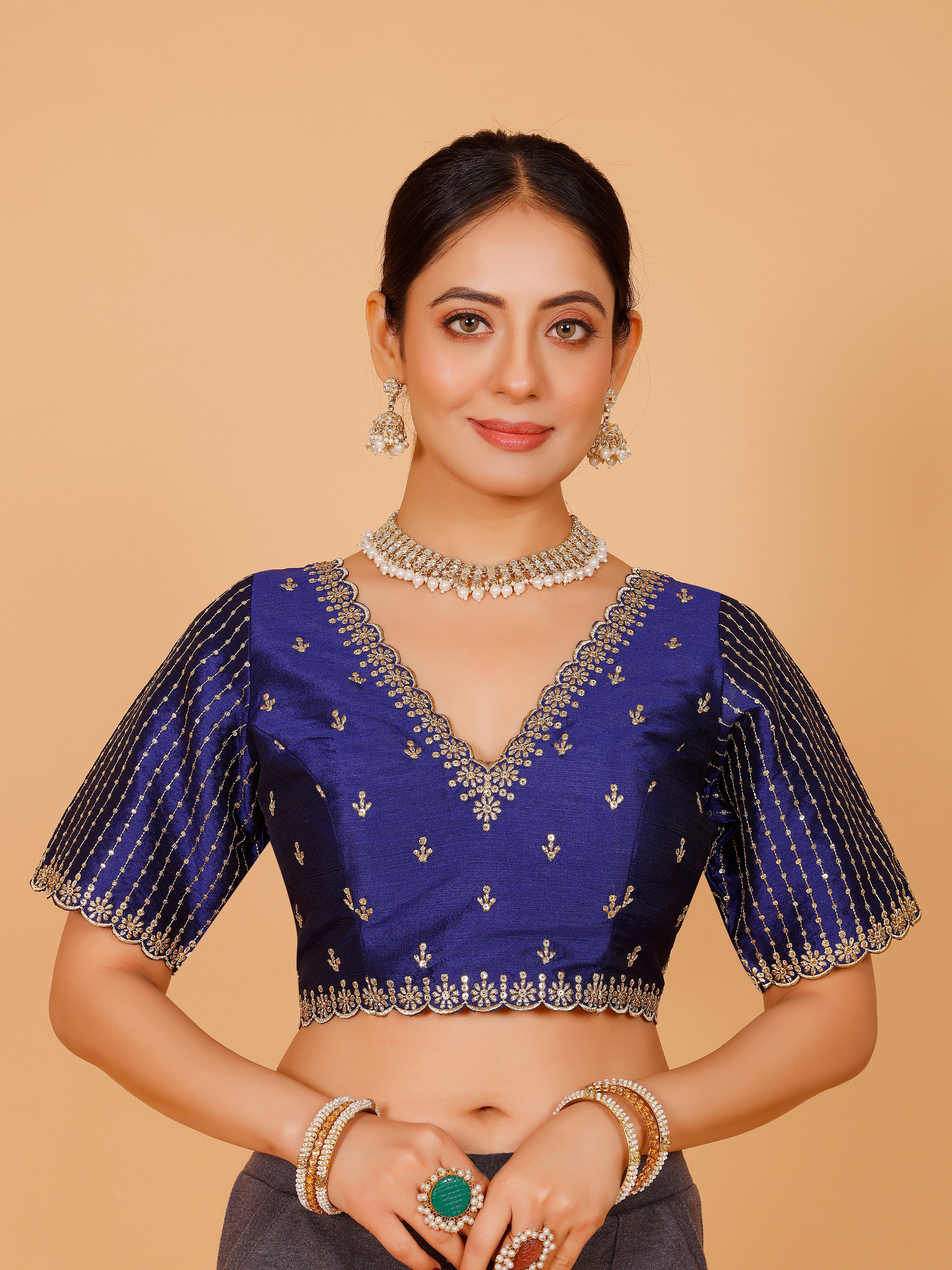 Silk Zari Work Blouse - Roop Darshan