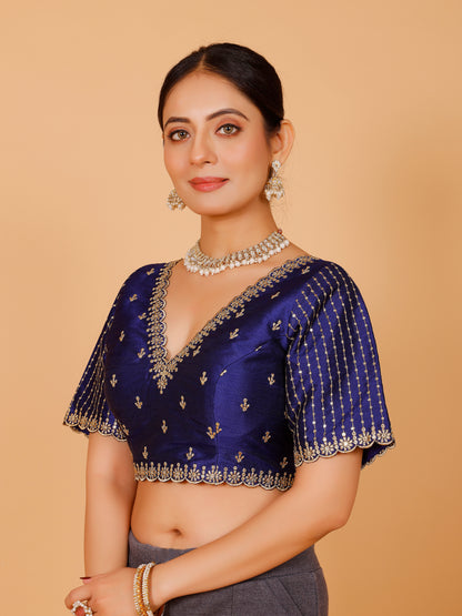 Silk Zari Work Blouse - Roop Darshan