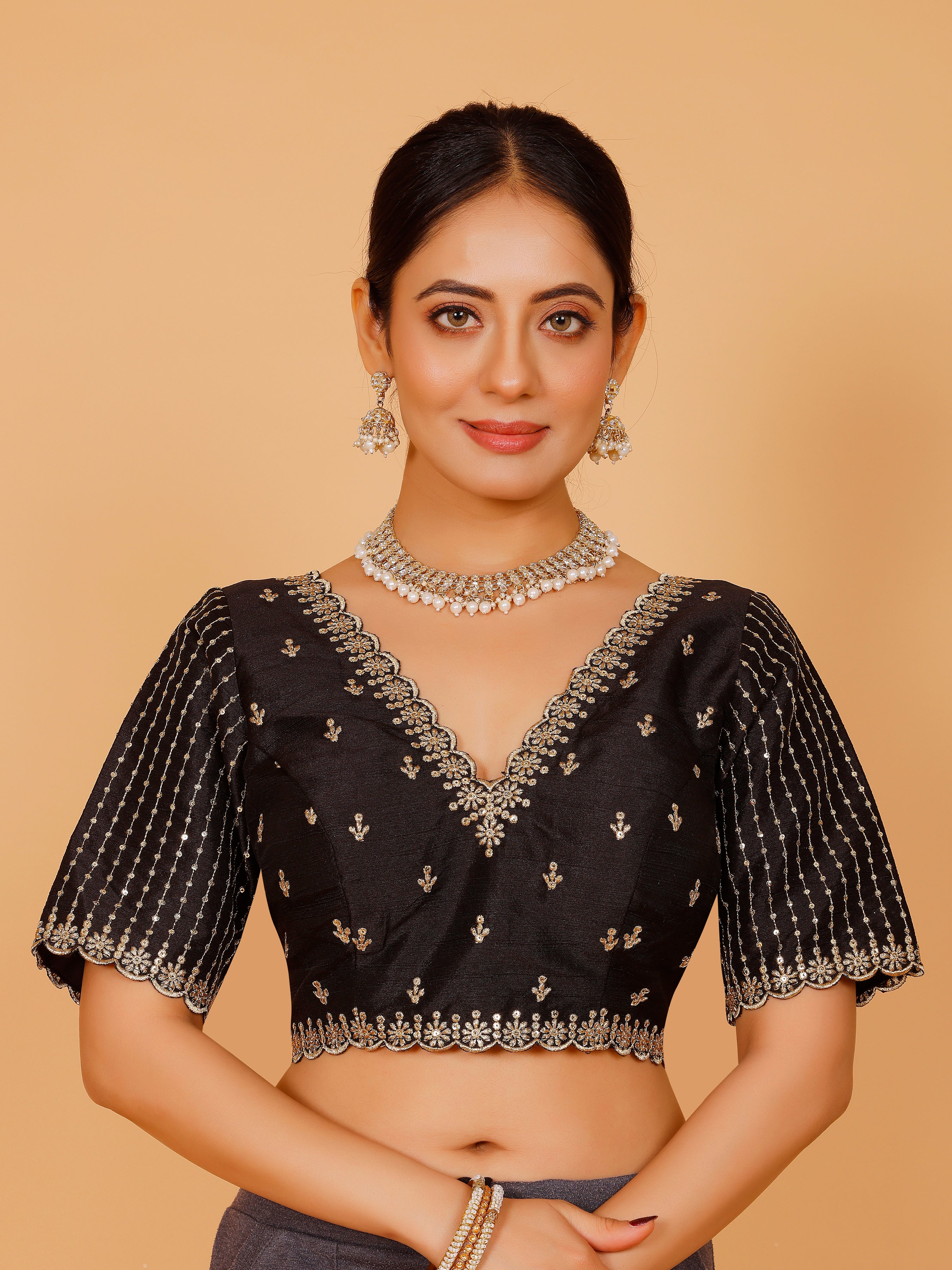 Silk Zari Work Blouse - Roop Darshan