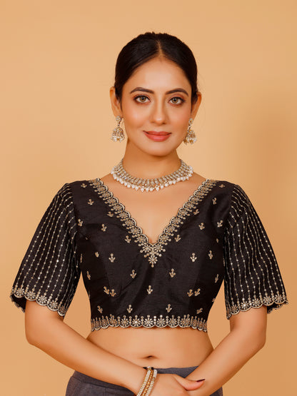 Silk Zari Work Blouse - Roop Darshan