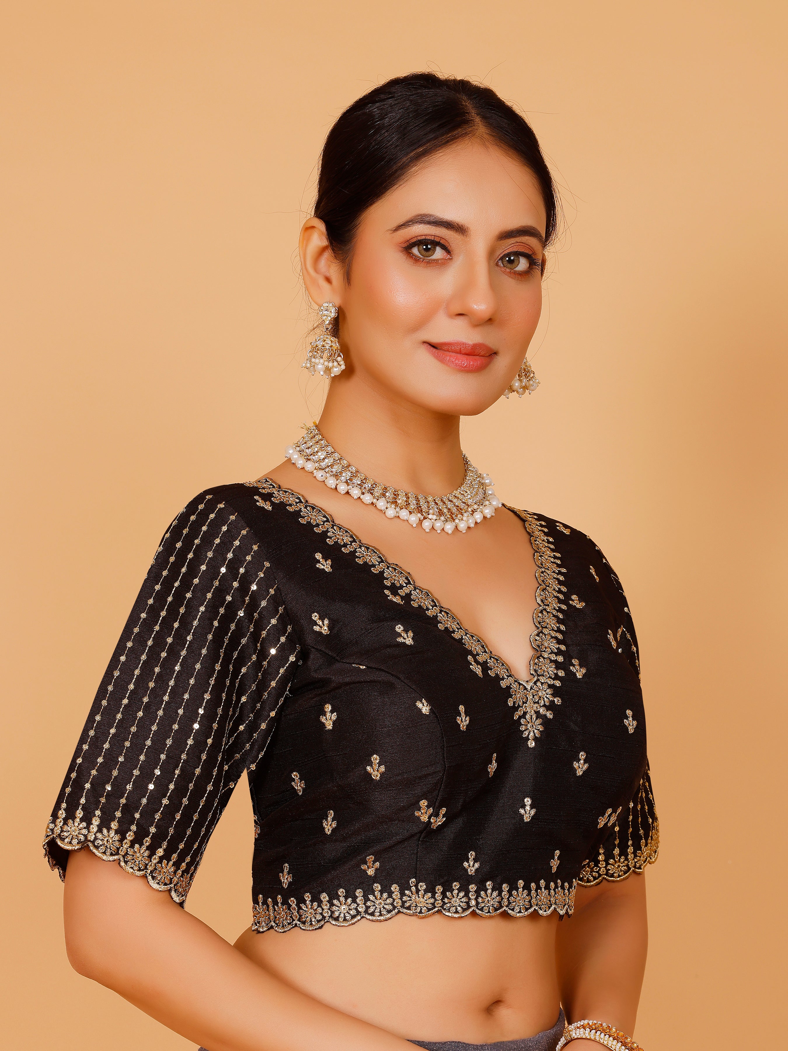 Silk Zari Work Blouse - Roop Darshan