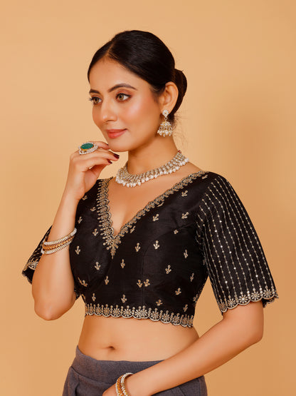 Silk Zari Work Blouse - Roop Darshan