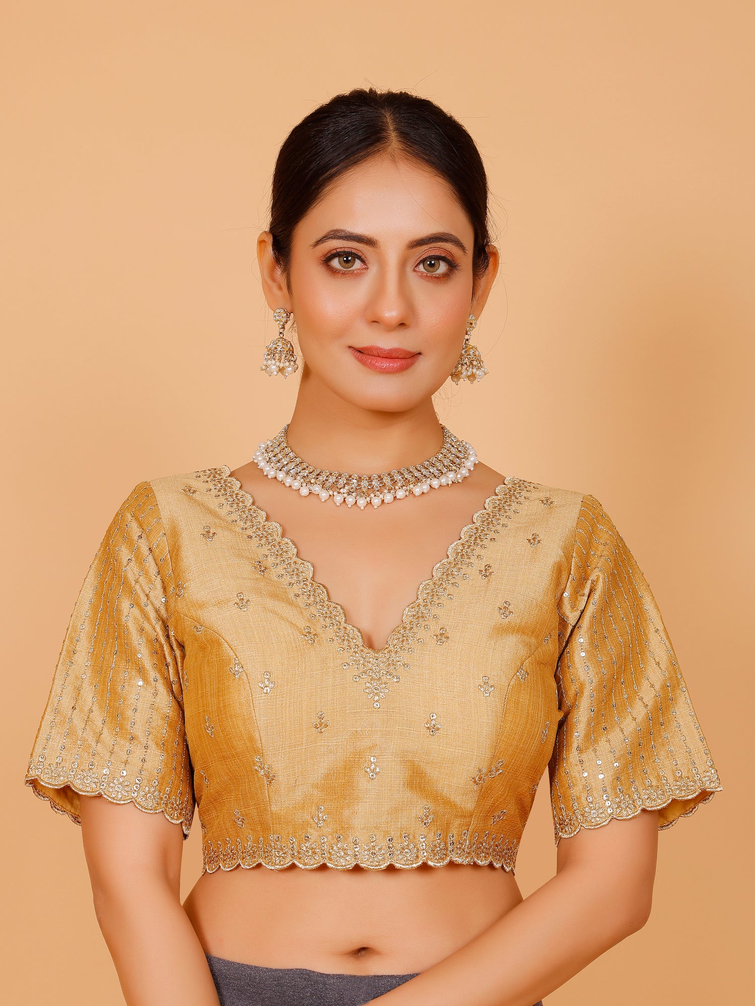 Silk Zari Work Blouse - Roop Darshan
