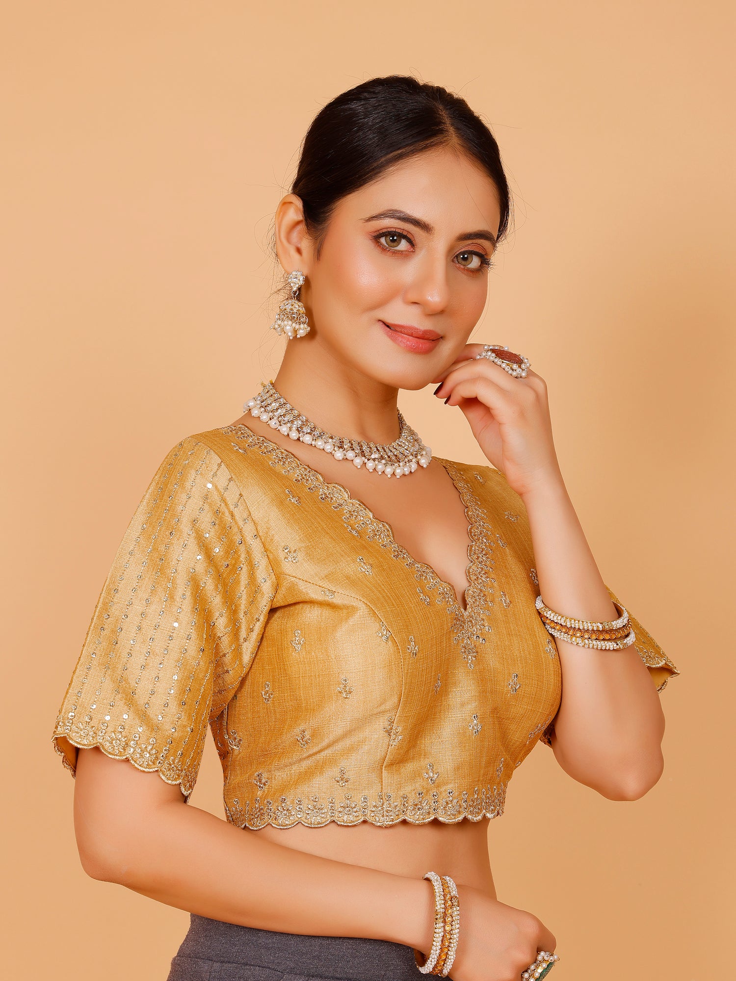 Silk Zari Work Blouse - Roop Darshan
